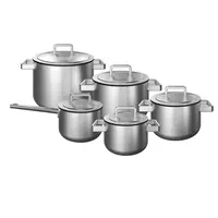 KOQI Downdraft Pannenset Uma 3-Ply 5-delig - rvs deksels