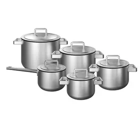 KOQI KOQI Downdraft Pannenset Uma 3-Ply 5-delig - rvs deksels