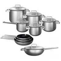KOQI Downdraft Pannenset Uma 3-Ply 9-delig - rvs deksels
