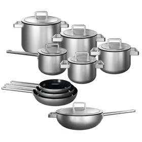 KOQI KOQI Downdraft Pannenset Uma 3-Ply 9-delig - rvs deksels