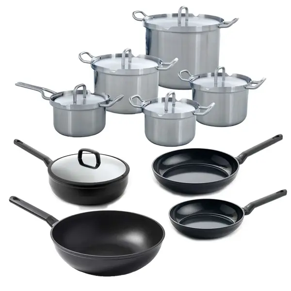BK Cookware BK Q-linair Master RVS Pannenset - 9 delig