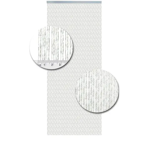 Vliegengordijnenexpert Vliegengordijnenexpert Milano - Vliegengordijn - 92x210 cm - Transparant met witte Draad