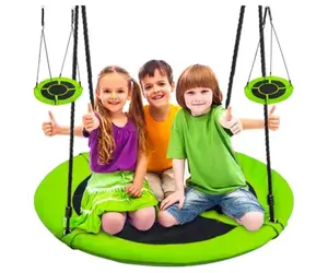 Relaxdays - Ronde Schommel - Geel - Voor Kinderen En Volwassenen Diameter 80 Cm Max 100 Kg