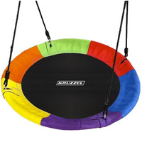 Ronde Schommel ooievaarsnest 100cm - regenboogkleuren
