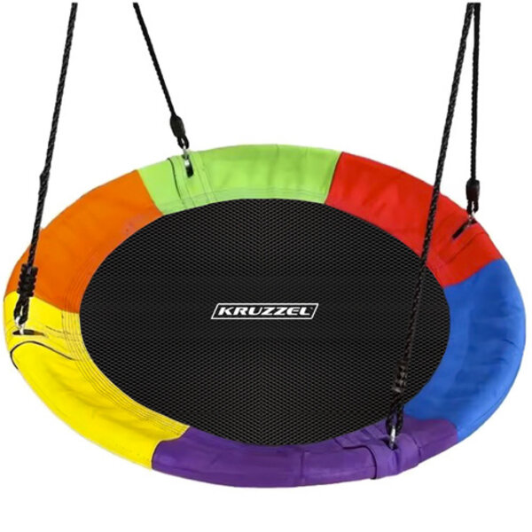 Hustawka  Rond Schommel ooievaarsnest 100cm - regenboogkleuren