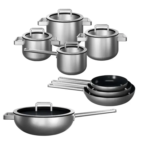 KOQI KOQI Downdraft Pannenset Mira 3-ply 8-delig