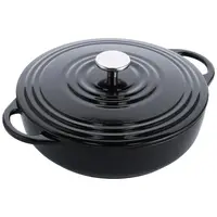Bourgogne Gietijzeren Stoofpan  Laag Jet Black 28cm