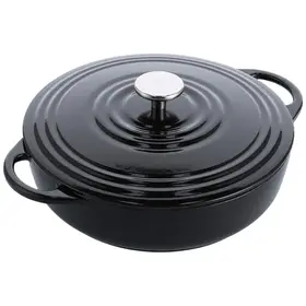 BK Cookware BK Bourgogne Gietijzeren Stoofpan  Laag Jet Black 28cm