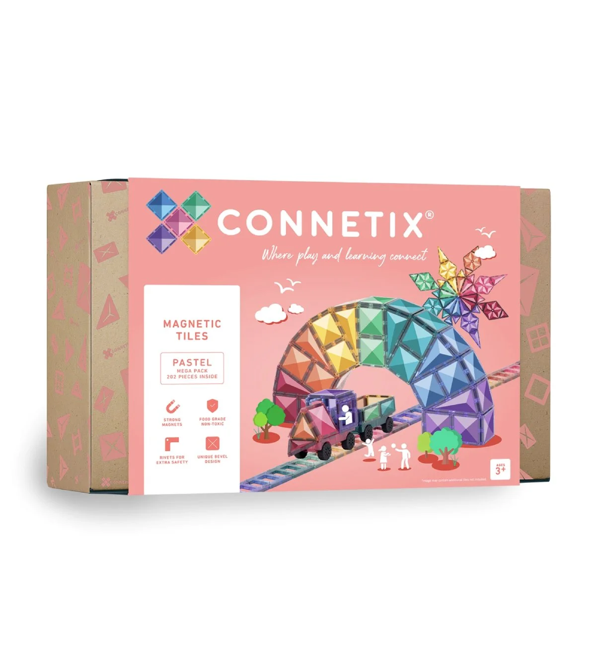 大幅値下げ　Connetix Tiles　マグネット　パステル　マグビルド CONNETIX CONNETIX - Mega Pack Pastel 202 stuks - Garde's Warenhuis
