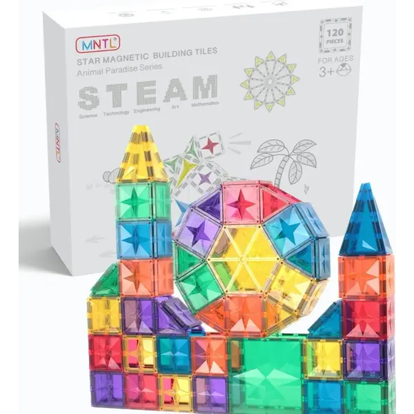 MNTL MNTL magnetisch regenboog speelgoed XXXL voordeelpakket 220 stuks