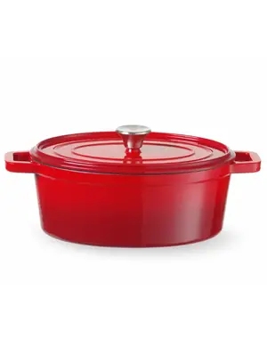 Hendi Braadpan Geëmailleerd gietijzer 4.4ltr Rood