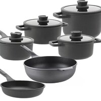 BergHOFF Pannenset Leo Stone+ 7 pannen - Downdraft  met Gratis panbeschermers