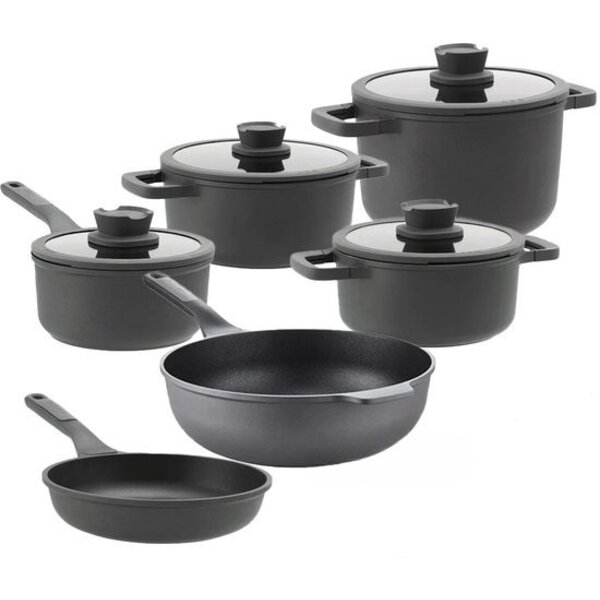 BergHOFF BergHOFF Pannenset Leo Stone+ 7 pannen - Downdraft  met Gratis panbeschermers