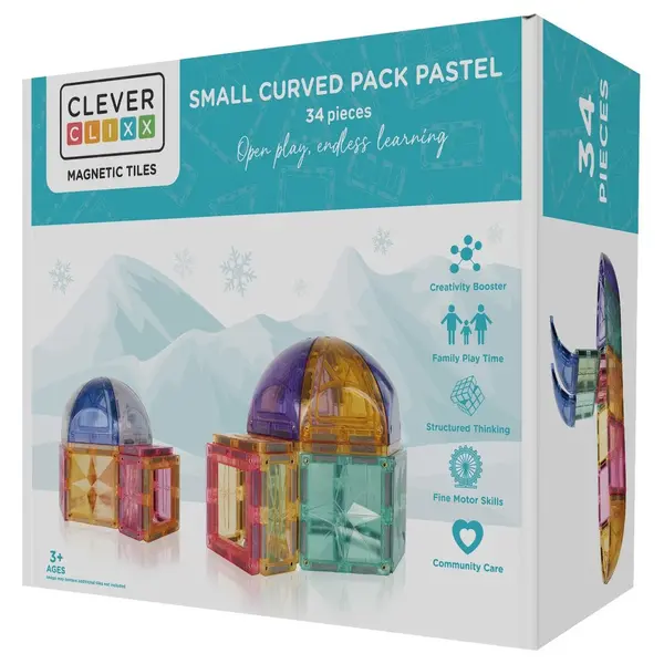 Cleverclixx Cleverclixx Small Curved Pack Pastel 34-delig