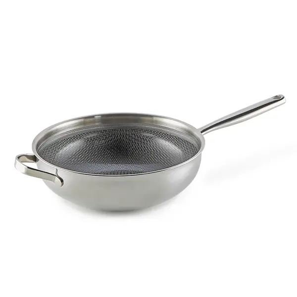 Habonne Habonne hybrid RVS triply Wokpan PFAS vrij - 28cm