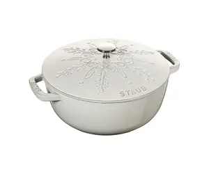 Staub Braadpan Snowflake White 24cm - 3.6L - vd Garde Warenhuis