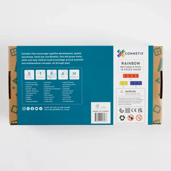 CONNETIX  CONNETIX Rainbow Rectangle Pack 18 pc - 6