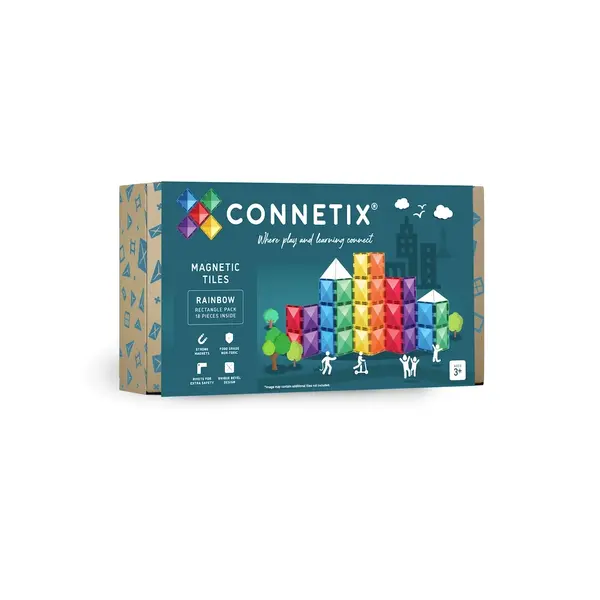 CONNETIX  CONNETIX Rainbow Rectangle Pack 18 pc