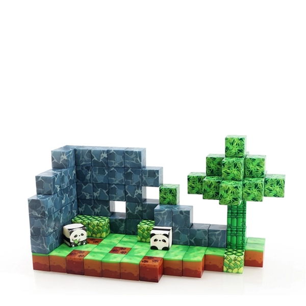 Magnetenspeelgoed.nl My World Magnetische bouwstenen Panda 128 stuks