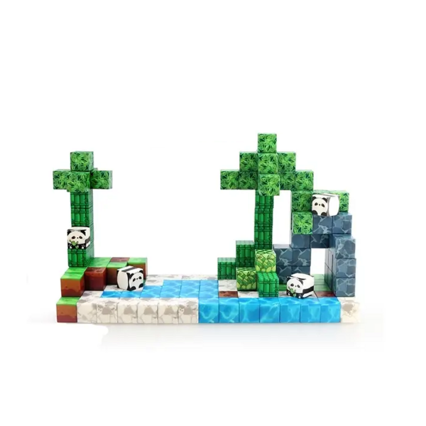 Magnetenspeelgoed.nl Magnetische bouwstenen Panda 144 stuks