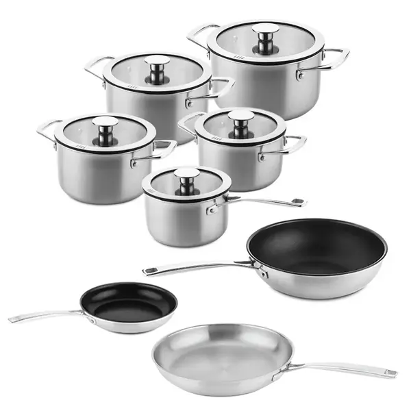 DUCQ DUCQ Downdraft Triply Pannenset 13delig - met Gratis panbeschermerset