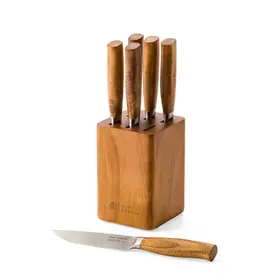 BK BK Peter Goossens Steakmessenblok met 6 steakmessen - acaciahout