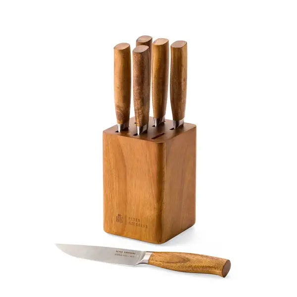 BK BK Peter Goossens Steakmessenblok met 6 steakmessen - acaciahout