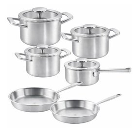 Habonne Habonne Allure Pannenset downdraft 6 delig - 5 ply RVS met glasdeksel