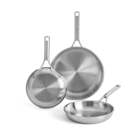BK Cookware BK Maestro Peter Goossens RVS koekenpannen 20cm + 24cm + 28cm
