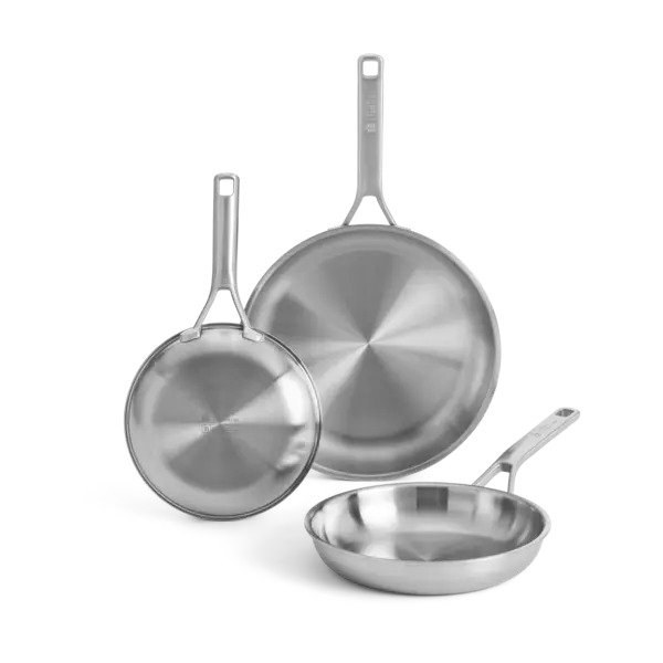 BK Cookware BK Maestro Peter Goossens RVS koekenpannen 20cm + 24cm + 28cm