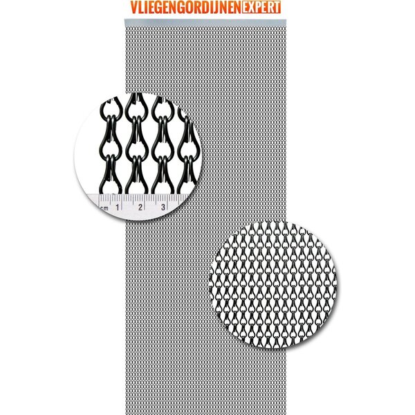 Vliegengordijnenexpert Vliegengordijn Aluminium - 100 x240 cm - Antraciet