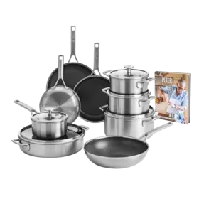 BK BK Maestro RVS & Durabond Hybride XL pannenset met Gratis kookboek en panbeschermers