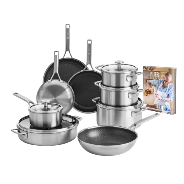 BK BK Maestro RVS & Durabond Hybride XL pannenset met Gratis kookboek en panbeschermers