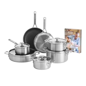 BK BK Maestro Peter Goossens Durabond Hybride 7 delig pannenset  met Gratis kookboek