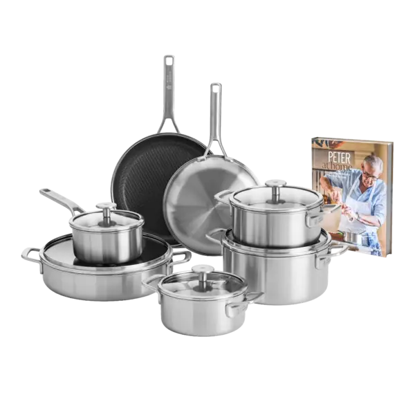 BK BK Maestro Peter Goossens Durabond Hybride 7 delig pannenset  met Gratis kookboek