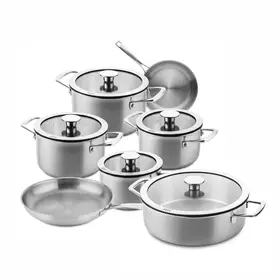 DUCQ DUCQ Downdraft pannenset - 12 delig - met glazen deksels