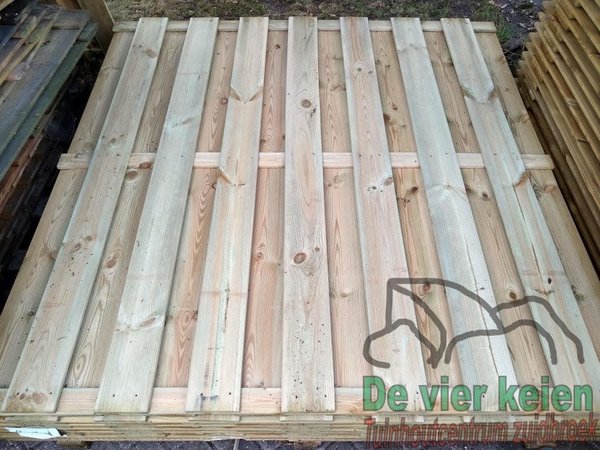 Tuinscherm Maastricht grenen 15+3-planks 180x180 cm