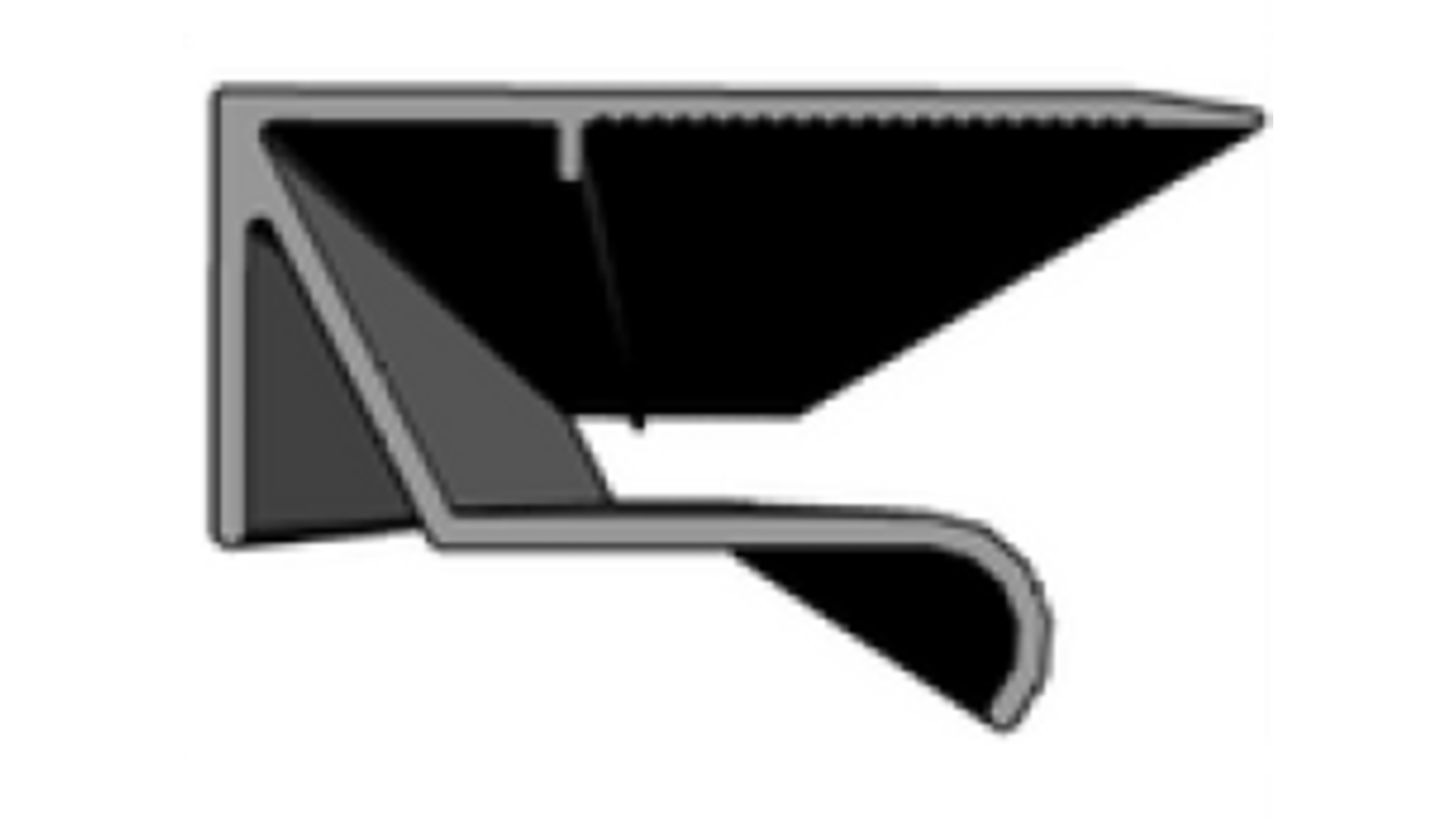 Polycarbonaat klik systeem  afsluitprofiel / druipneus 6.03m