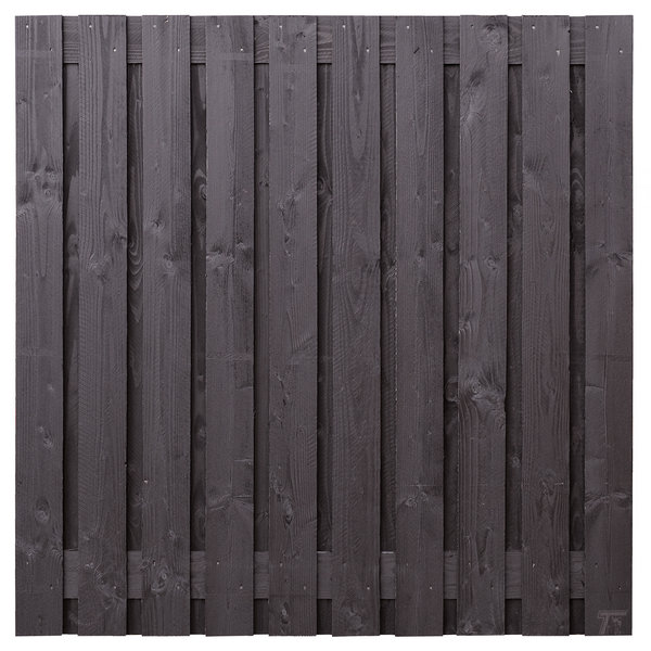 Tuinscherm Marlies lariks/douglas 19-planks 180x180 cm (zwart gedompeld)