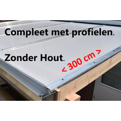 Polycarbonaat complete bovenbouw - Helder - Plaat 300 cm