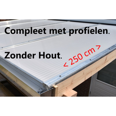 Polycarbonaat complete bovenbouw - Helder - Plaat 250 cm