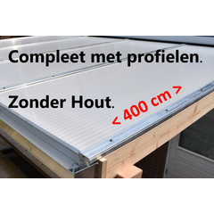 Polycarbonaat complete bovenbouw - Helder - Plaat 400 cm