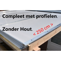 Polycarbonaat complete bovenbouw - Opaal - Plaat 250 cm