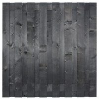 Tuinscherm Hamburg grenen 15+2-planks 180x180 cm (zwart gespoten)