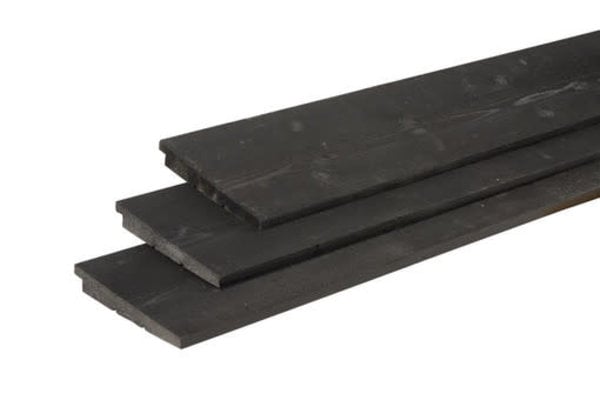 ZWART Gedompeld Zweedsrabat Douglas  breed dikker 1,1-2,7x19,5 cm