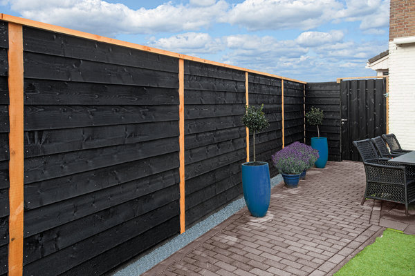 ZWART Gedompeld Zweedsrabat Douglas  breed dikker 1,1-2,7x19,5 cm