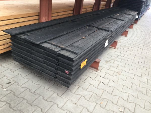 ZWART Gedompeld Zweedsrabat Douglas  breed dikker 1,1-2,7x19,5 cm