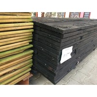 Plank fijnbezaagd zwart gedompeld 2,2 x 20 4m