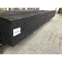 Plank fijnbezaagd zwart gedompeld 2,2 x 20 4m