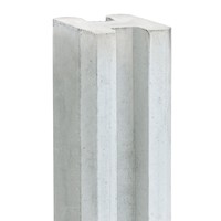 Betonpaal Zaan Wit / Grijs 10x10 275 smalle gleuf voor stapelplank blokhutprofiel